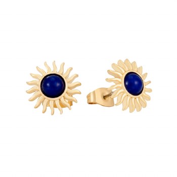 Tipperary Crystal Soleil Earrings Sun Stud Navy