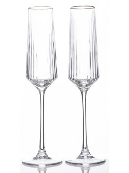 Solstice Gold Rim Flute Pair