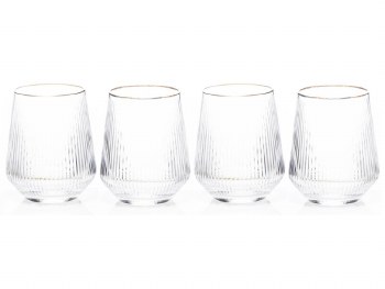Solstice Gold Rim Tumbler Set of 4
