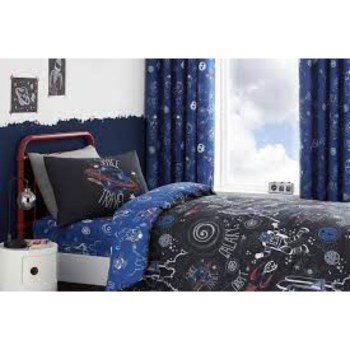 Space Adventure Double Duvet Set Black