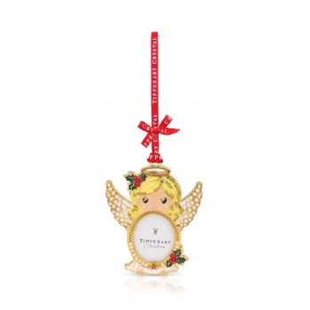 Tipperary Crystal Sparkle Pearl Angel Frame Decoration