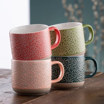 Belleek Squiggle Mug Set of 4