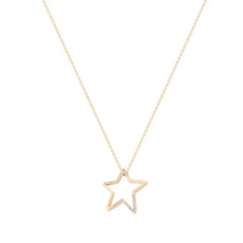 Tipperary Crystal Star Cut Out Pendant Gold