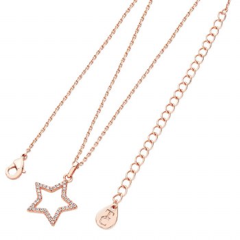 Tipperary Crystal Star Pendant Open Rose Gold