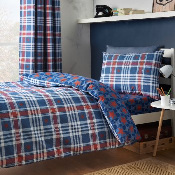 Stars and Check Double Duvet Set