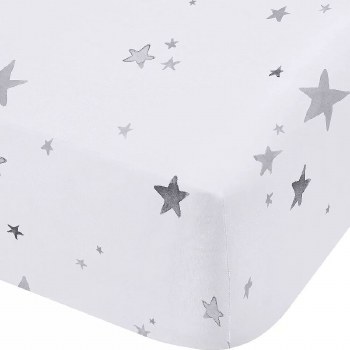 Stars Grey Single Fitted Sheet