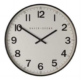 Tara Lane Station Clock White Face 50cm