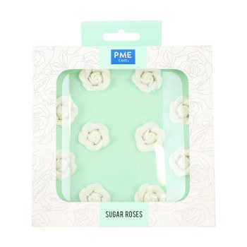 Sugar Rose 25mm White Set of 10