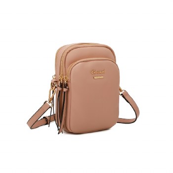 Gionni Handbags Sumba Double Zip Crossbody Bag Light Pink