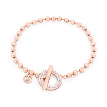 Tipperary Crystal T-Bar Ball Bracelet Rose Gold