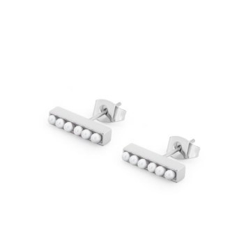 Tipperary Crystal  T-Bar Earring Silver Pearls