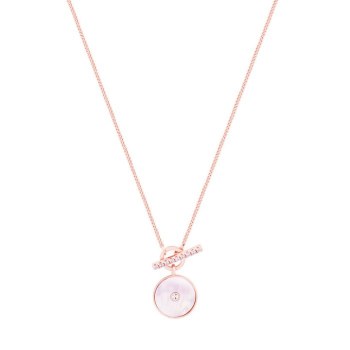 Tipperary Crystal  T-Bar Pendant Rose Gold Mother of Pearl
