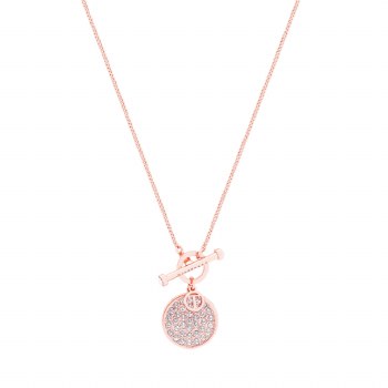 Tipperary Crystal T-Bar Pendant Rose Gold