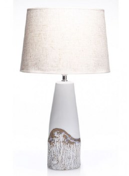 Grange Living Table Lamp White Ceramic Distressed Style