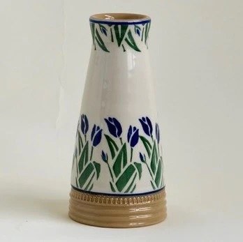 Nicholas Mosse Pottery Taper Vase Small Blue Blooms