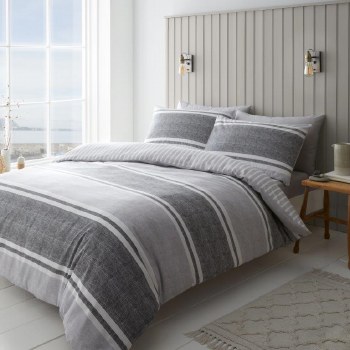 Textured Stripe Charcoal King Size Duvet