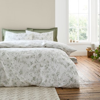 Thea Floral Green King Duvet