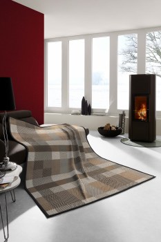 Biederlack Throw Herringbone Check Brown