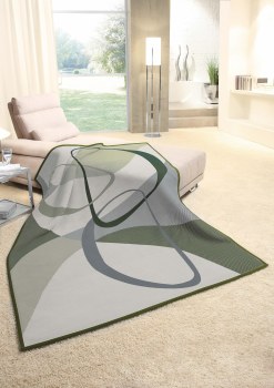 Biederlack Throw Modern Geo Green