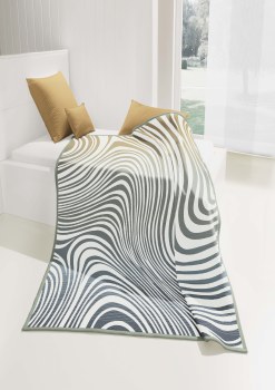 Biederlack Throw Retro Spiral Blue