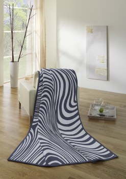 Biederlack Throw Tonal Ripple Denim