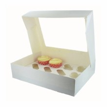 12 Cupcake box White
