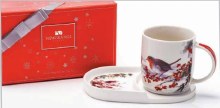 Newgrange Living Robin Mug & Snack Tray Set