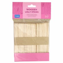 Lolly Sticks Wooden 50pk