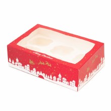6 Cupcake Box Merry Christmas