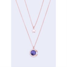 Knight and Day Jewellery Amethyst Moon Layered Necklace