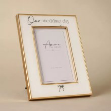 Amore Bow Frame Our Wedding Day 4*6"