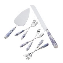 Aynsley Archive Blue Pastry Set 8 piece