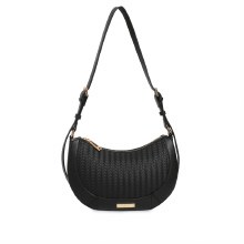 Dice Handbags Astra Curved Shoulder Bag Black