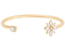Indulgence Bangle Gold Crystal Flower