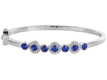 Indulgence Bangle Rhodium Blue Crystal