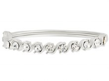 Indulgence Bangle Rhodium Crystal Wave