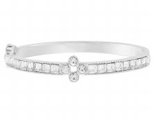 Indulgence Bangle Rhodium Crystal