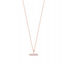 Tipperary Crystal Bar Pendant CZ Rose Gold