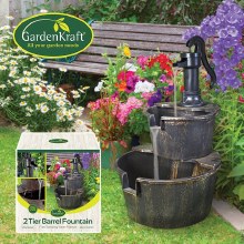 Barrel Fountain 2 Tier Water Feature