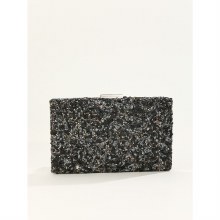 Dice Handbags Beaded Hardshell Clutch Black