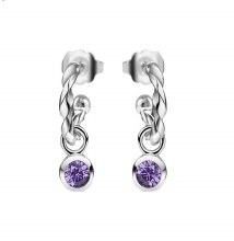 Newbridge Silverware Birthstone Earrings February