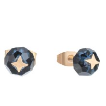 Tipperary Crystal Bougie Beads Earrings Stud Black Midnight
