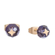 Tipperary Crystal Bougie Beads Earrings Tanzanite Stud