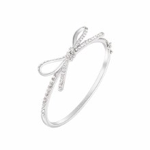 Tipperary Crystal Bow Bangle CZ Silver
