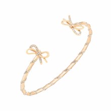 Tipperary Crystal Bow Bangle Open Gold