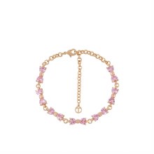 Tipperary Crystal Bow Bracelet Pink Crystal Gold