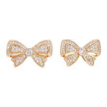 Tipperary Crystal Bow Double Earrings Gold