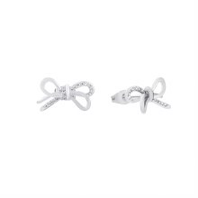 Tipperary Crystal Bow Earrings Stud Silver