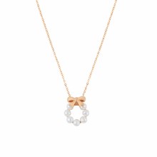 Tipperary Crystal Bow Pearl Pendant Gold