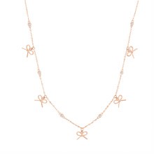 Tipperary Crystal Bow Pendant Five Bow Rose Gold